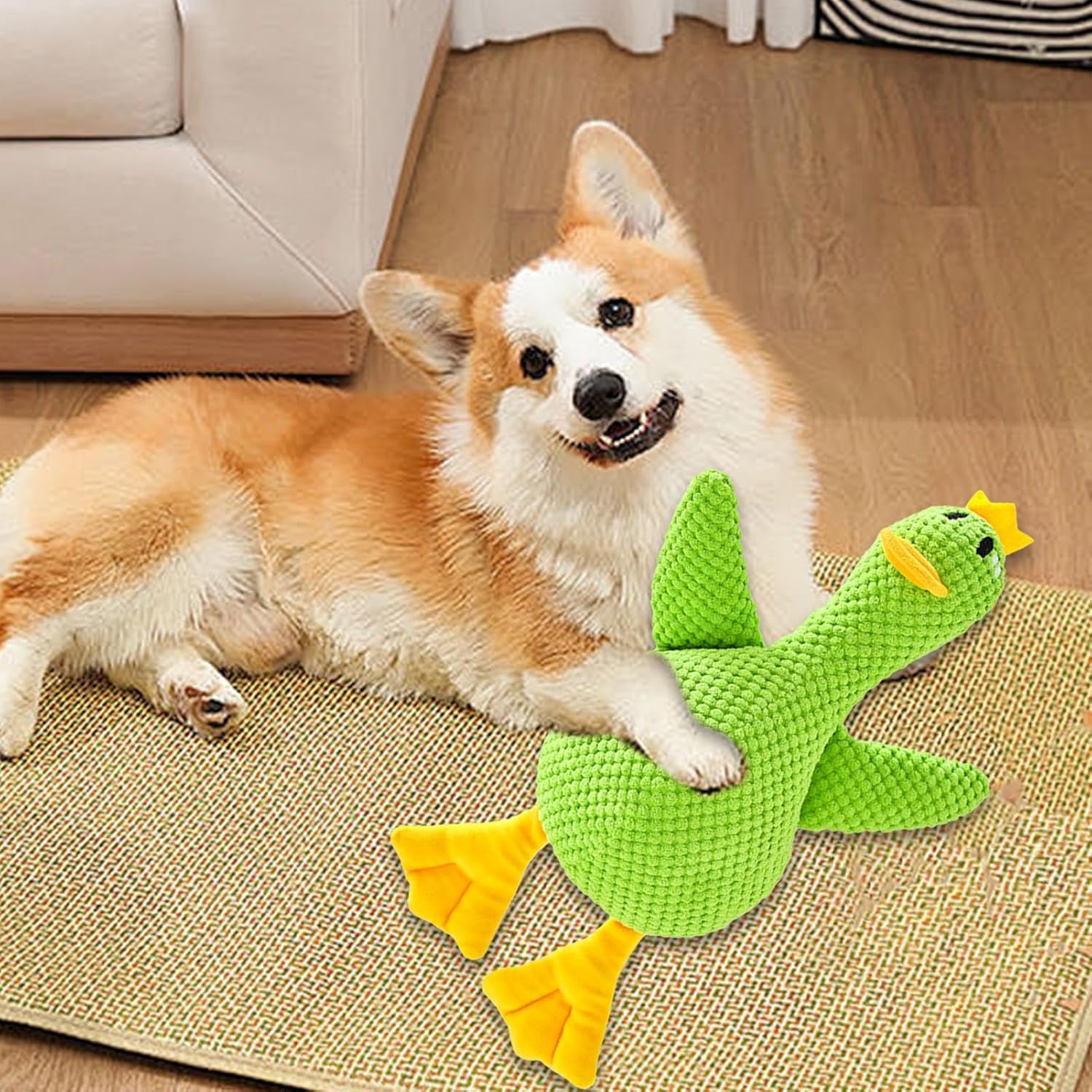 Calming Duck Toy,Stuffed Duck Dog Chew Toys - Squeaky Interactive Game Pillow for Indoor Play Travel Puppy Teething Crate Time Separation Stress Quiet Time Sleep Aid 4 819XyCGfF4L. AC SL1500