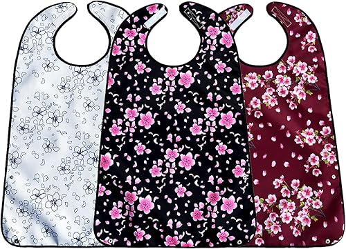 Tiwerlfe adult bibs for women, bibs for adults with Optional Crumb Catcher, machine washable waterproof clothing Protector