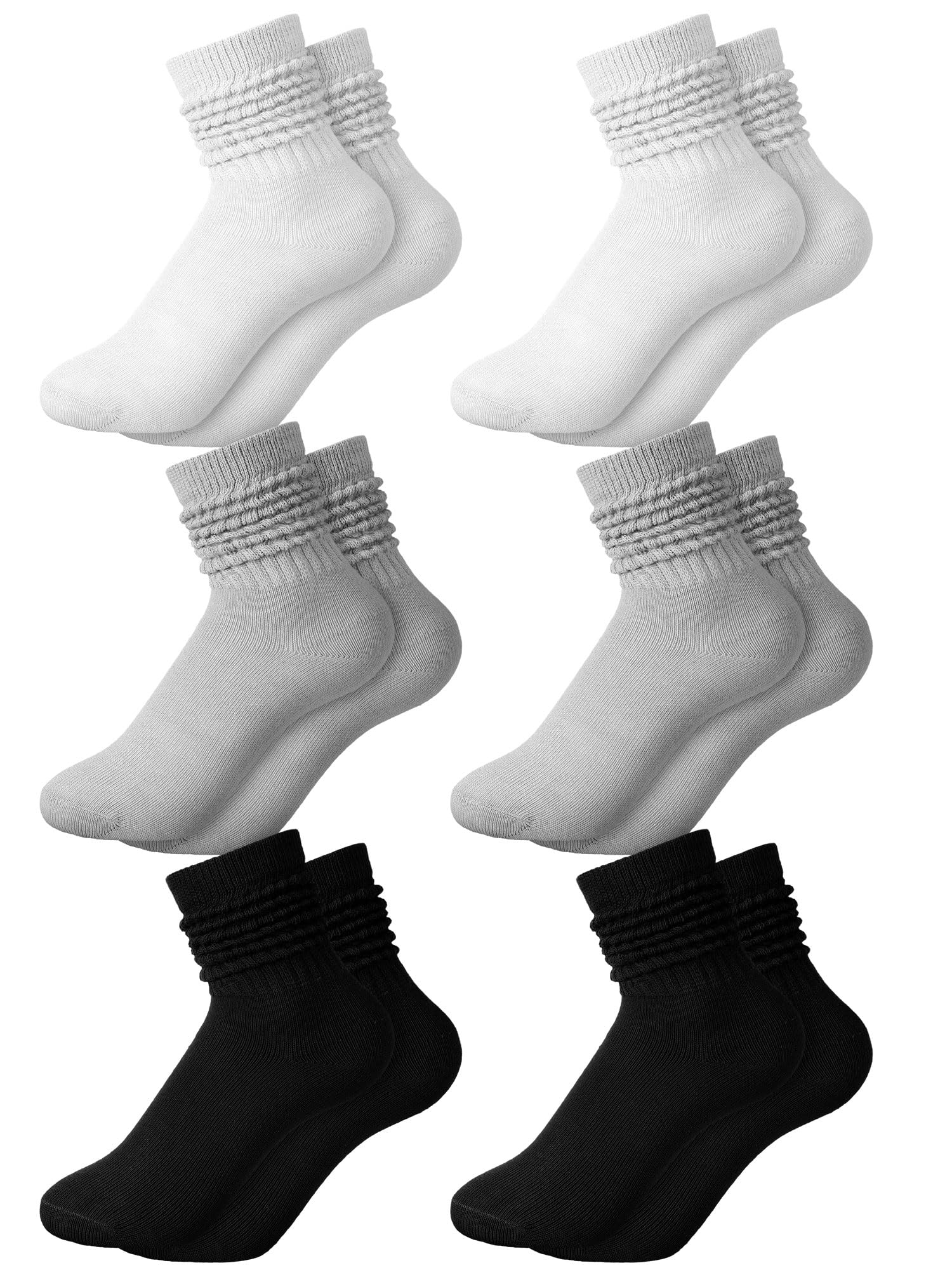 Fourluoo 6 Pair Kid Slouch Sock Knee High Socks