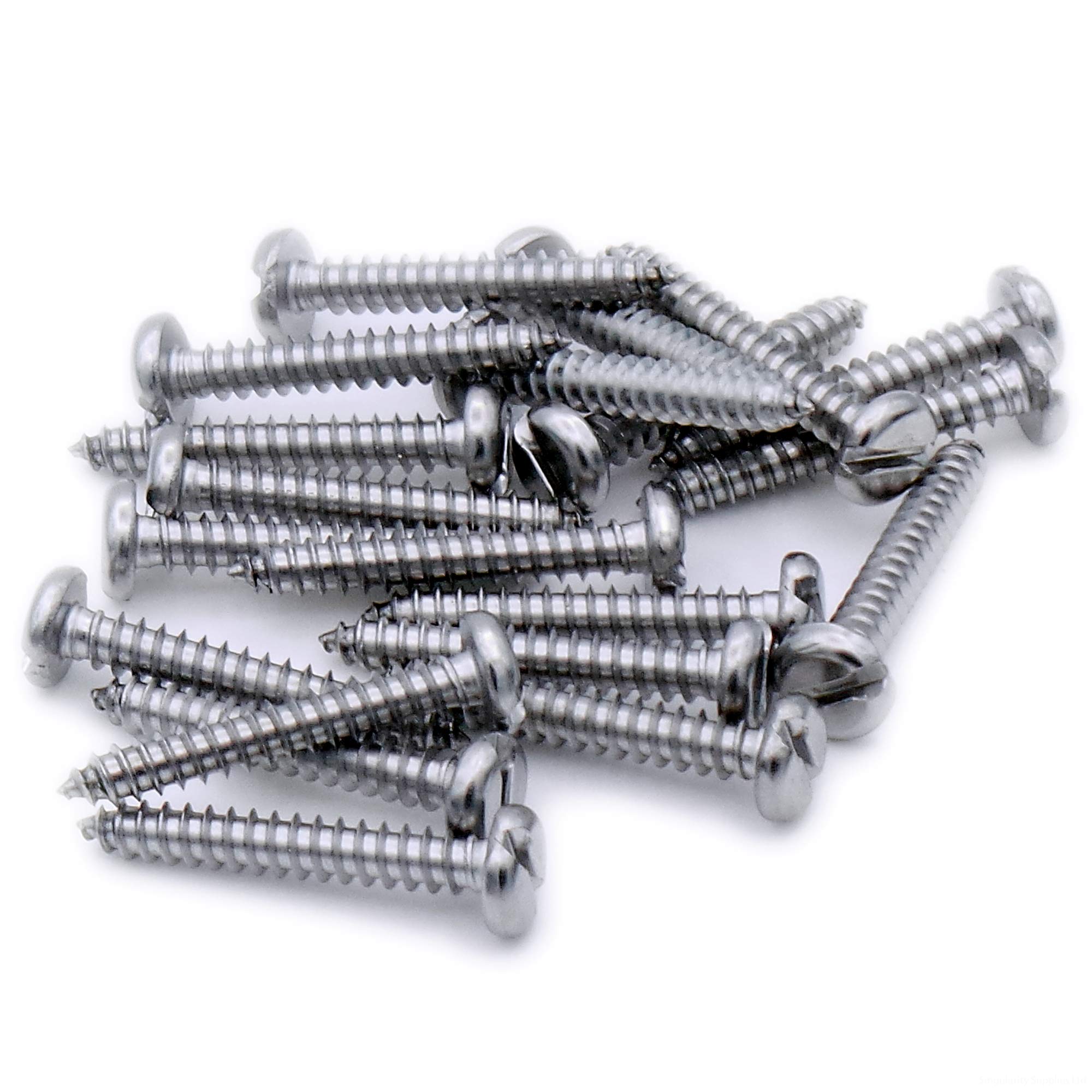 Singularity Supplies Silver No.14 X 0.5 (6.3Mm X 13Mm) Slot Pan Self-Tapping Screw - Stainless Steel (A2) (Pack Of 20)