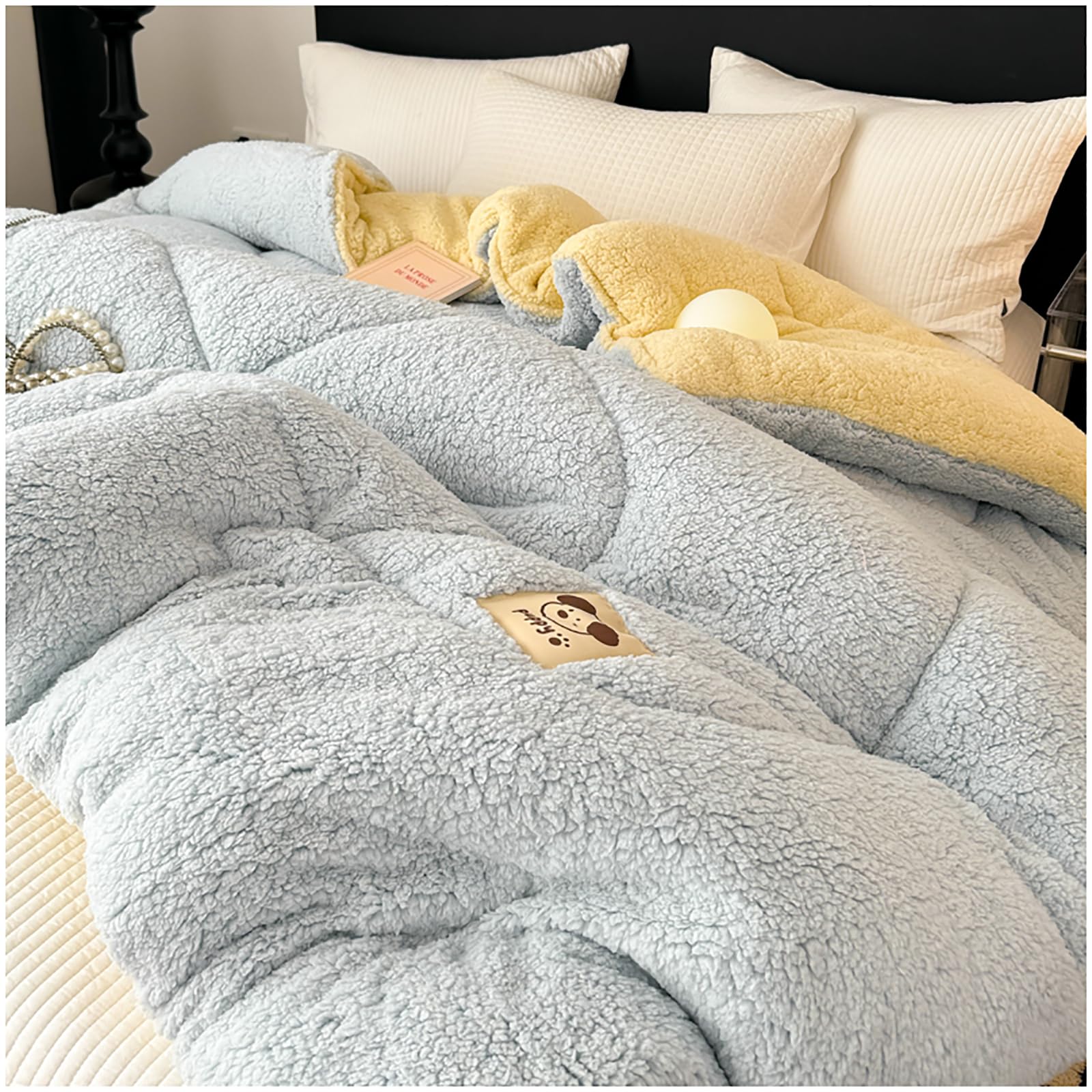 Édredon velours de laine d'agneau haut de gamme bleu 4kg ZTGL