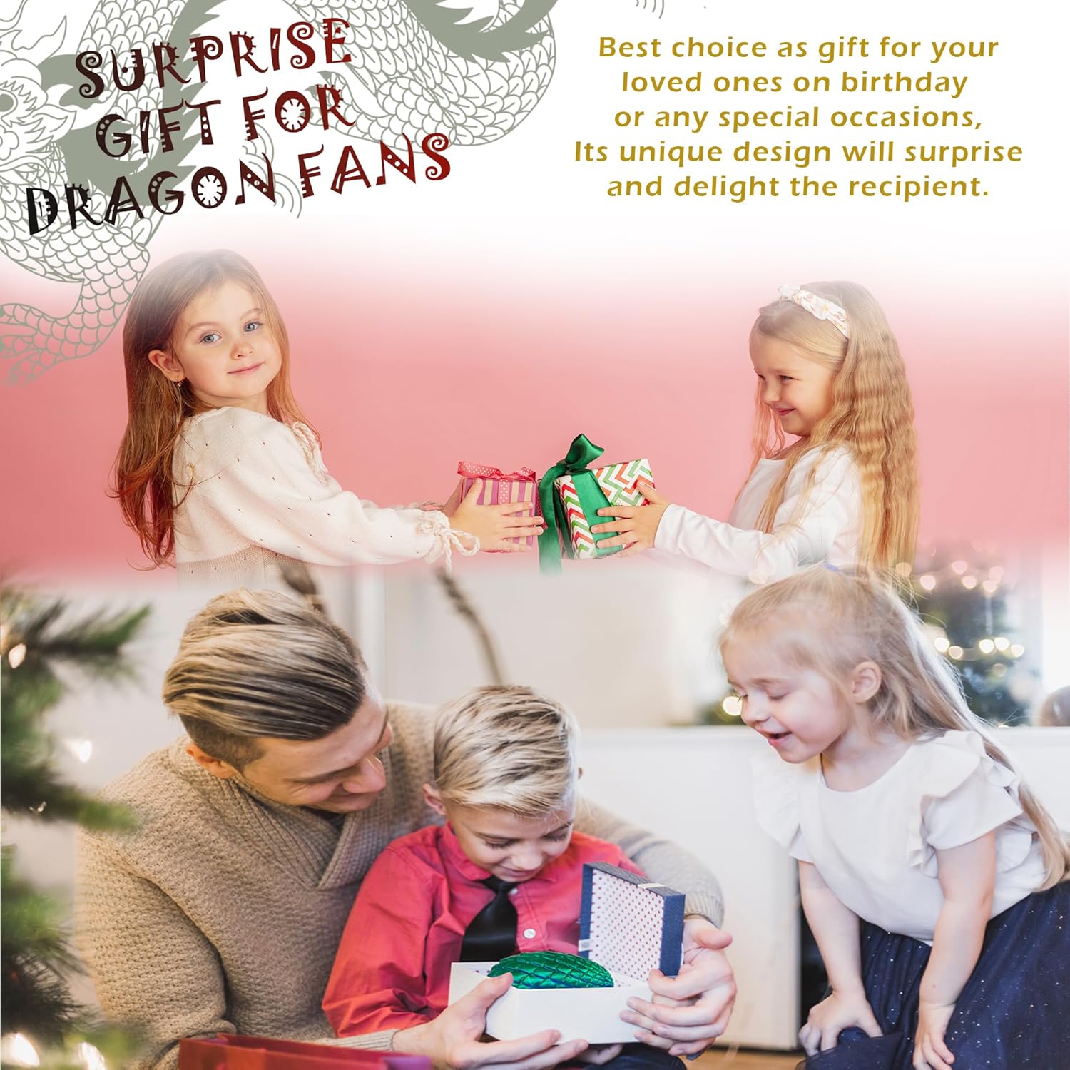 3D Printed Dragon Eggs with Dragon Inside, Articulated Crystal Dragons in Egg, Dragons Fidget Desk Toys for Gifts & Home Decor, 12 Inches - Image 6