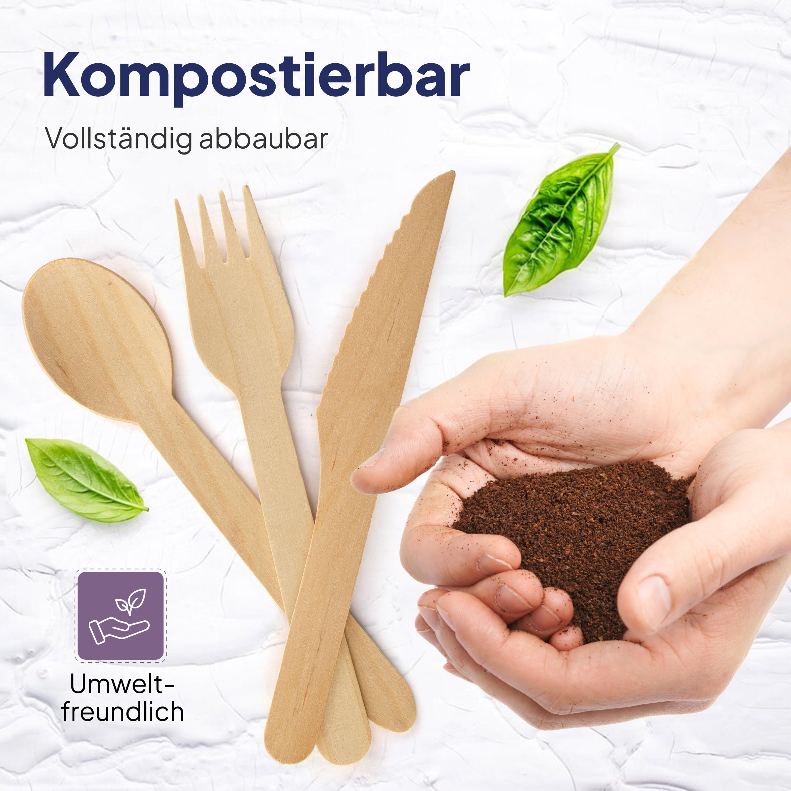 Inoverse Disposable Wooden Spoons, Pack of 100, Wooden Cutlery, Disposable Spoons, Environmentally Friendly Disposable Cutlery, Wooden Spoons, Disposable Soup Spoons, Cutlery Disposable - Image 3