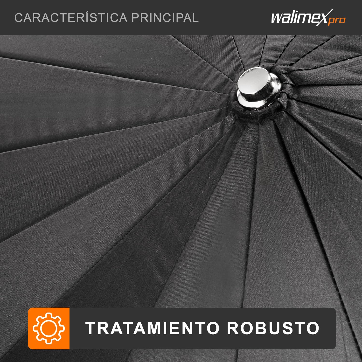 Walimex Pro - Paraguas difusor réflex (diámetro 180 cm), blanco y negro