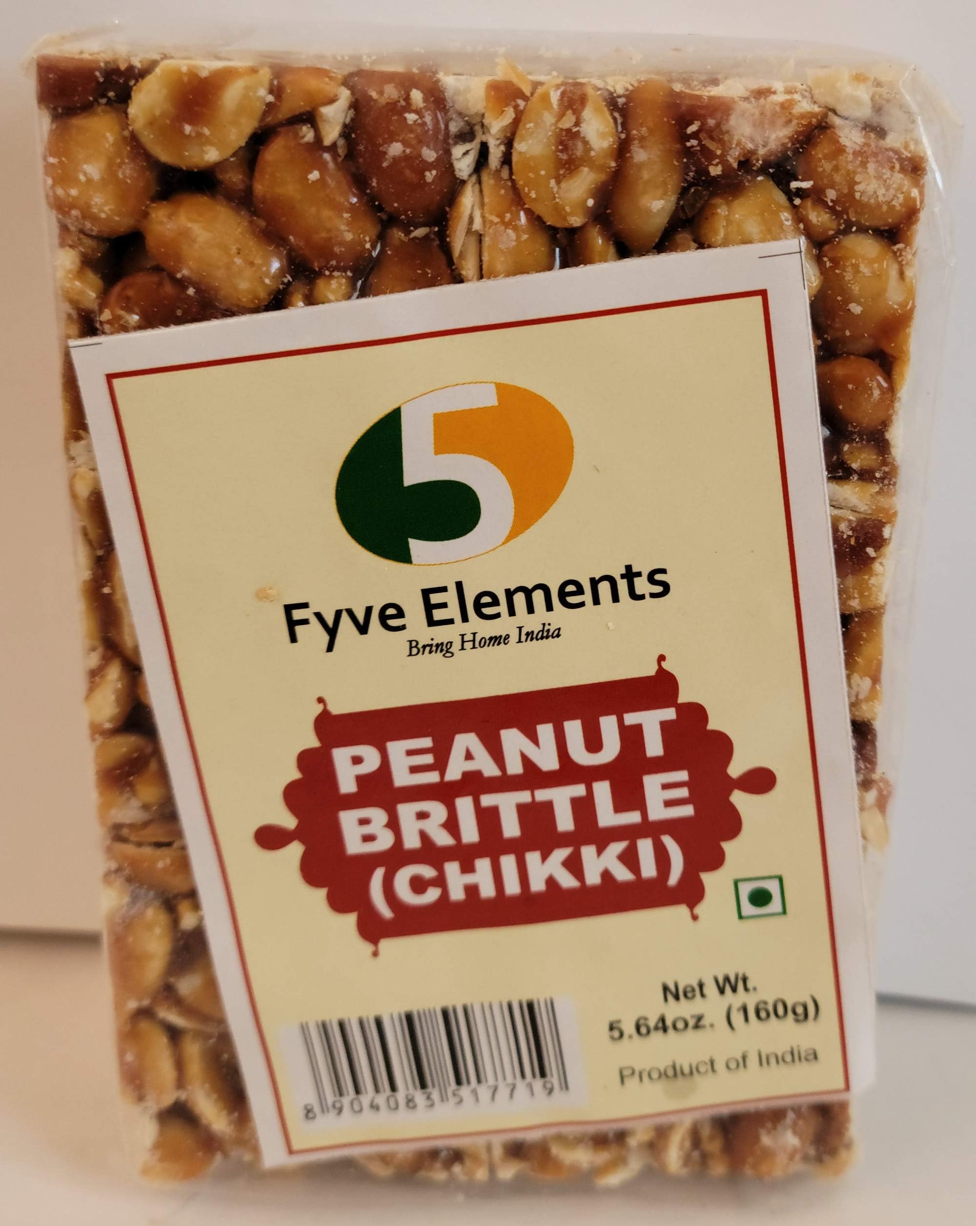 Fyve Elements Peanut Brittle(Chikki) Snacks 5.64 Oz(160 Grams)
