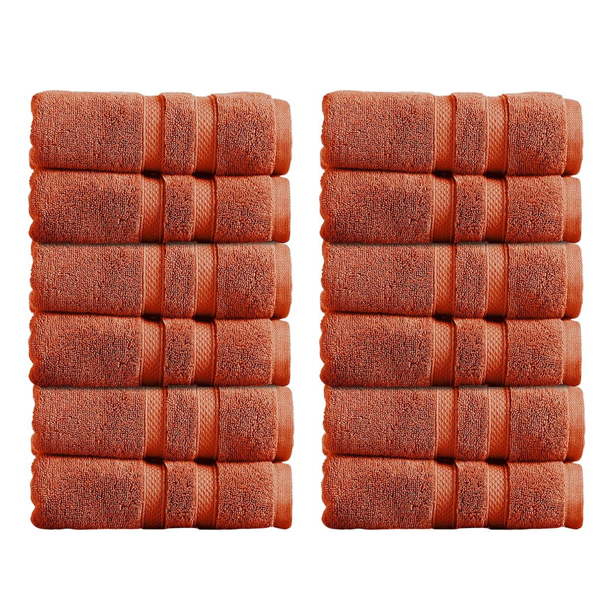 Christy Chroma Hand Towels Set | Pack of 12 | Highly Absorbent Heavyweight 675GSM | Bold and Bright | Soft Velvety Smooth Bathroom Towels | 100% Cotton | Cayenne Red