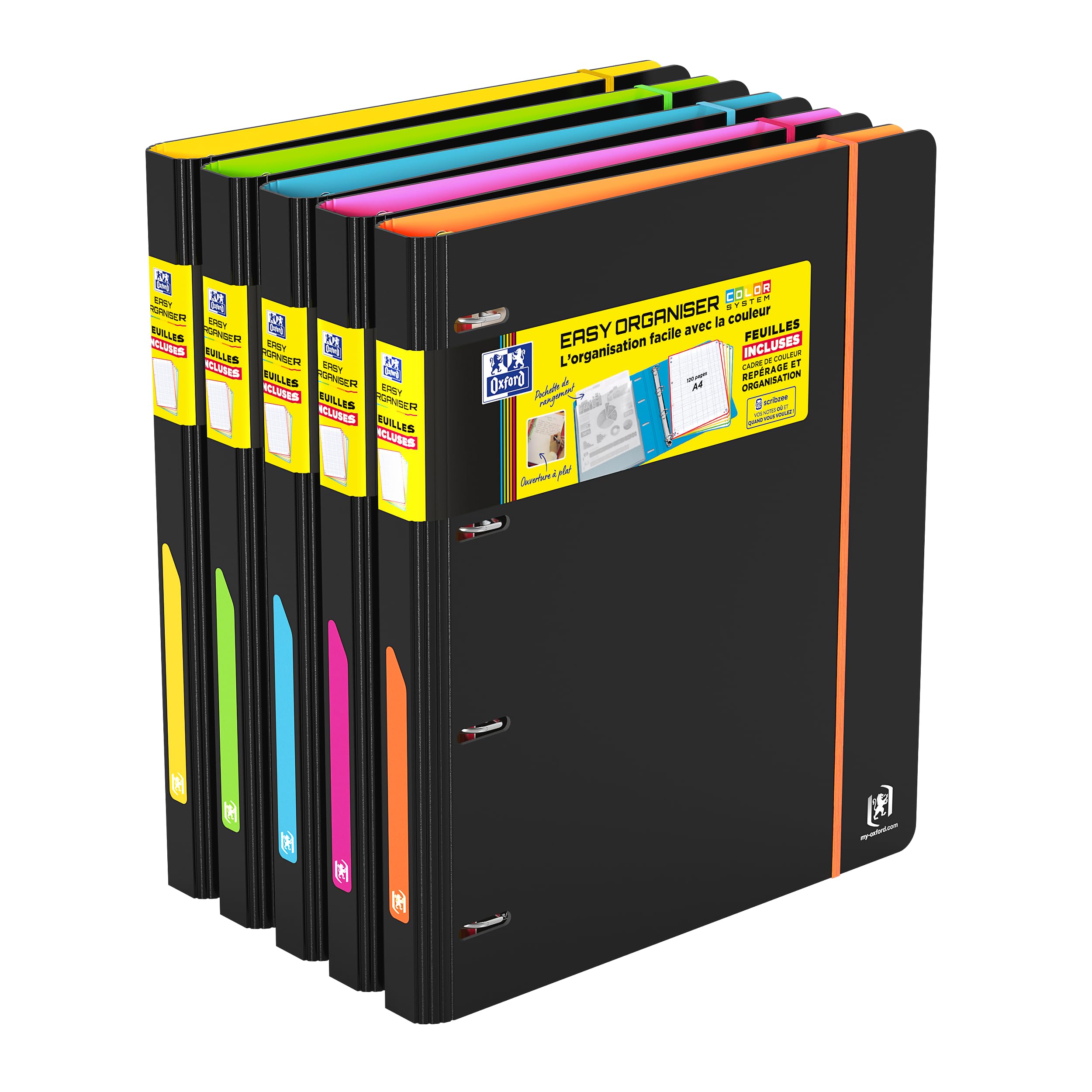 OXFORD Easy Organiser Ring Binder 30 mm Spine Expanded Polypropylene Cover Assorted Colours