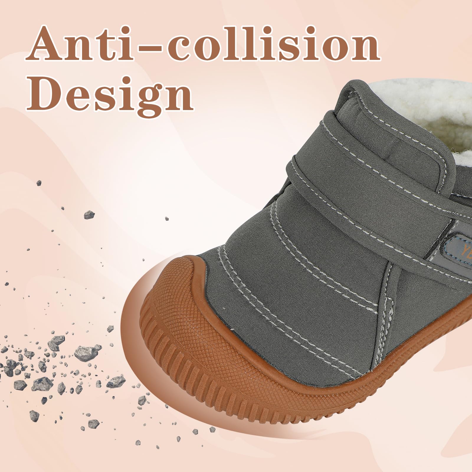 MK MATT KEELY Baby Winter Warm Shoes for Infant Boys Girls Toddler Plush Lining Snow Boots Soft Sole Non-Slip Walking Shoes Outdoor Faux Fur Booties