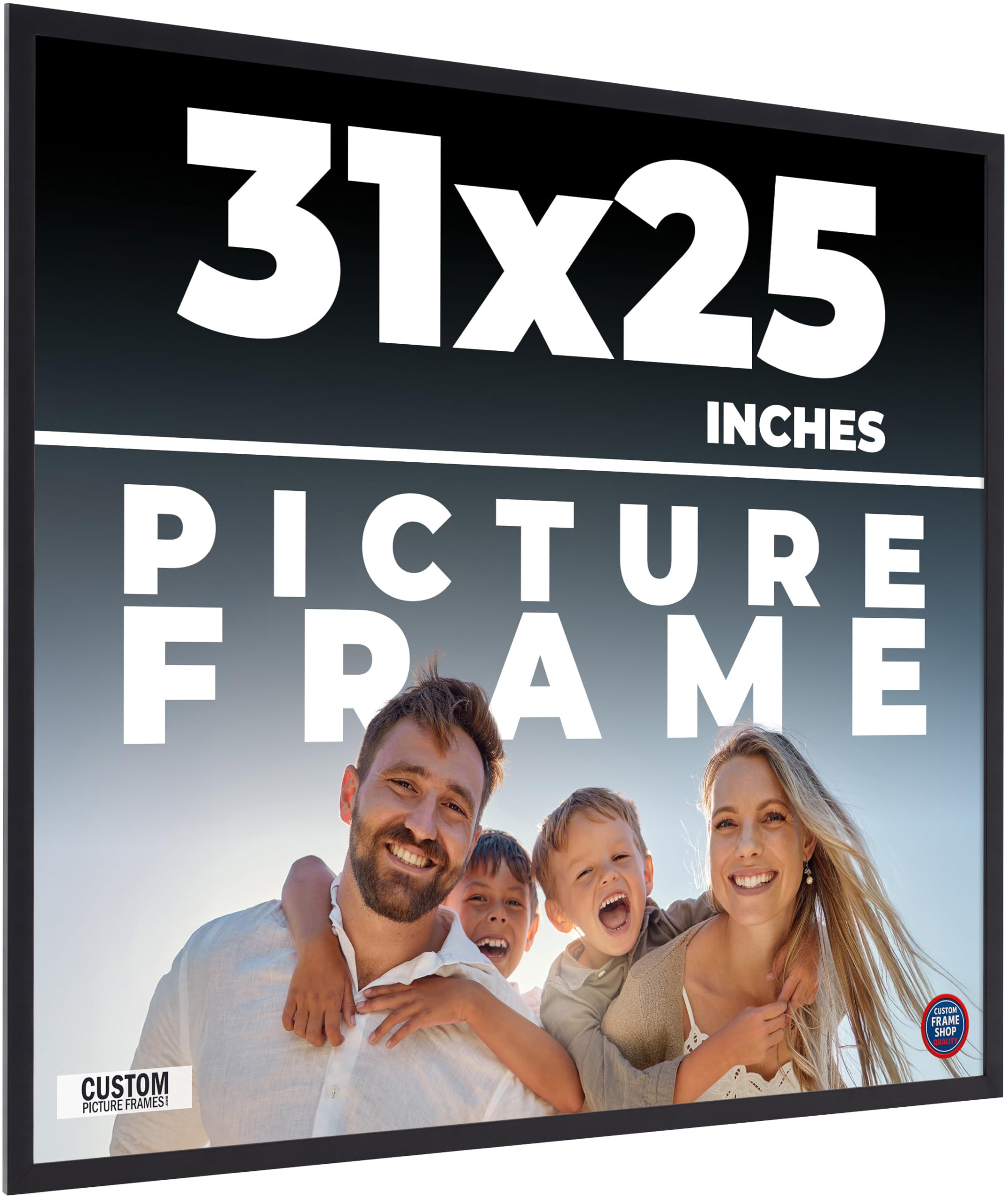 Amazon.com - 31x25 Frame Black Real Wood Picture Frame Width 0.75