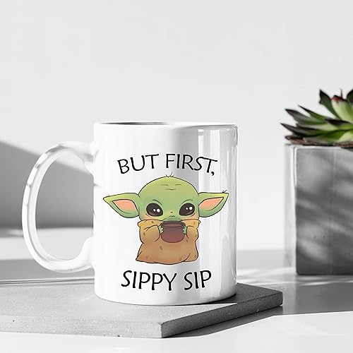 Miniatura 3 de Taza de café Baby Yoda – Taza de café de la serie Mando TV | Taza de café de cerámica blanca de 11 oz | Jedi, la fuerza, regalos de sable de luz |