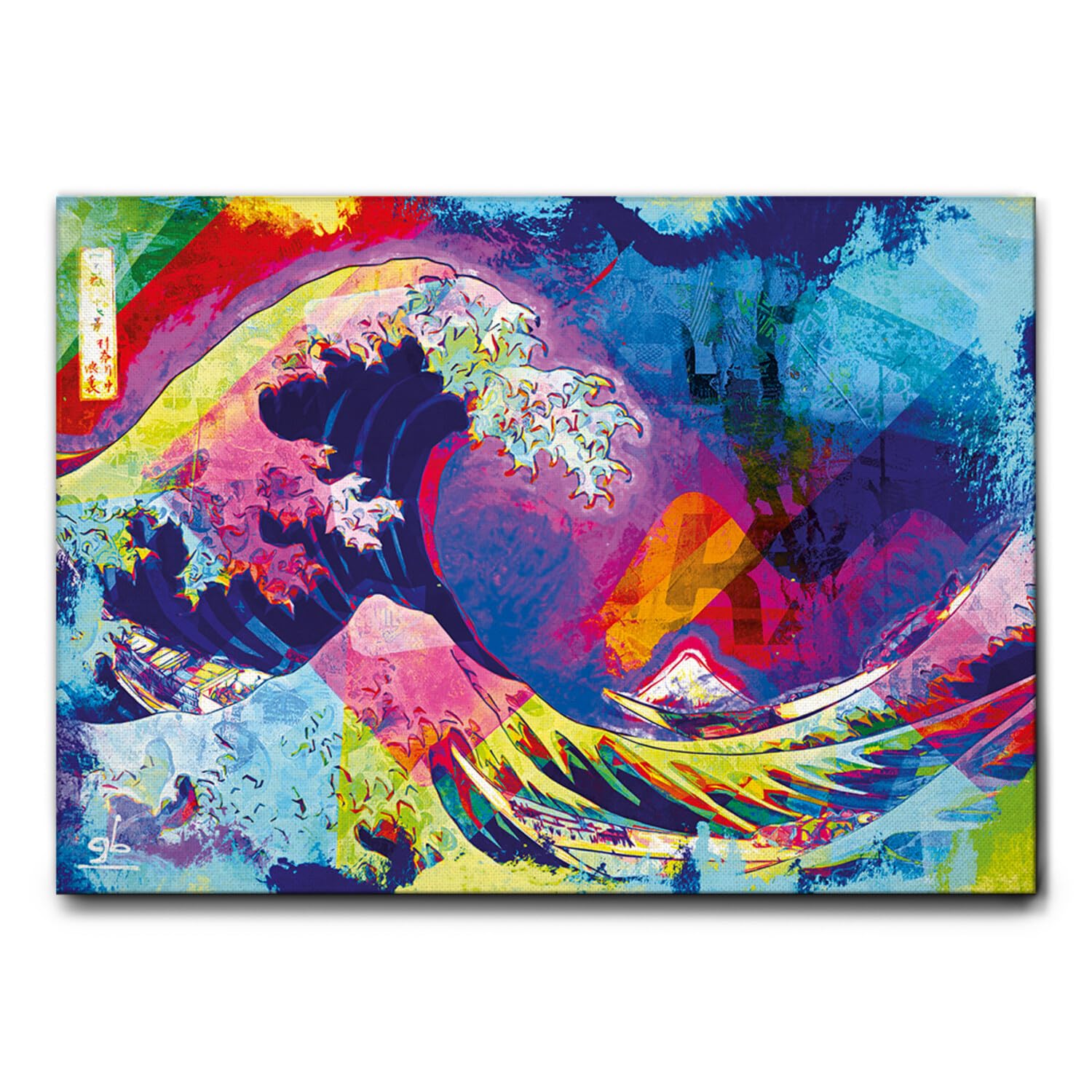 Pop Art Gemälde Acrylglas Giallobus Pop-Art Gemälde 'Die Große Welle' Auf  Acrylglas - 100x70cm - Moderner Wandschmuck Für Zuhause 100x70 Cm Bild, image size:1500x1500