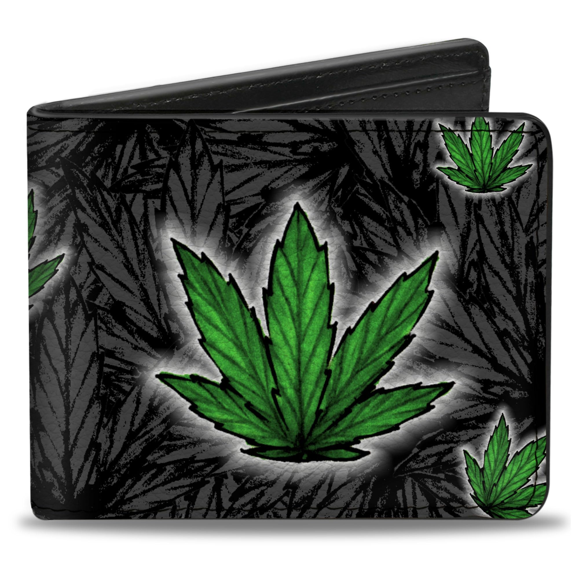 Buckle-Down Men's Bifold Wallet Weed, 4.0