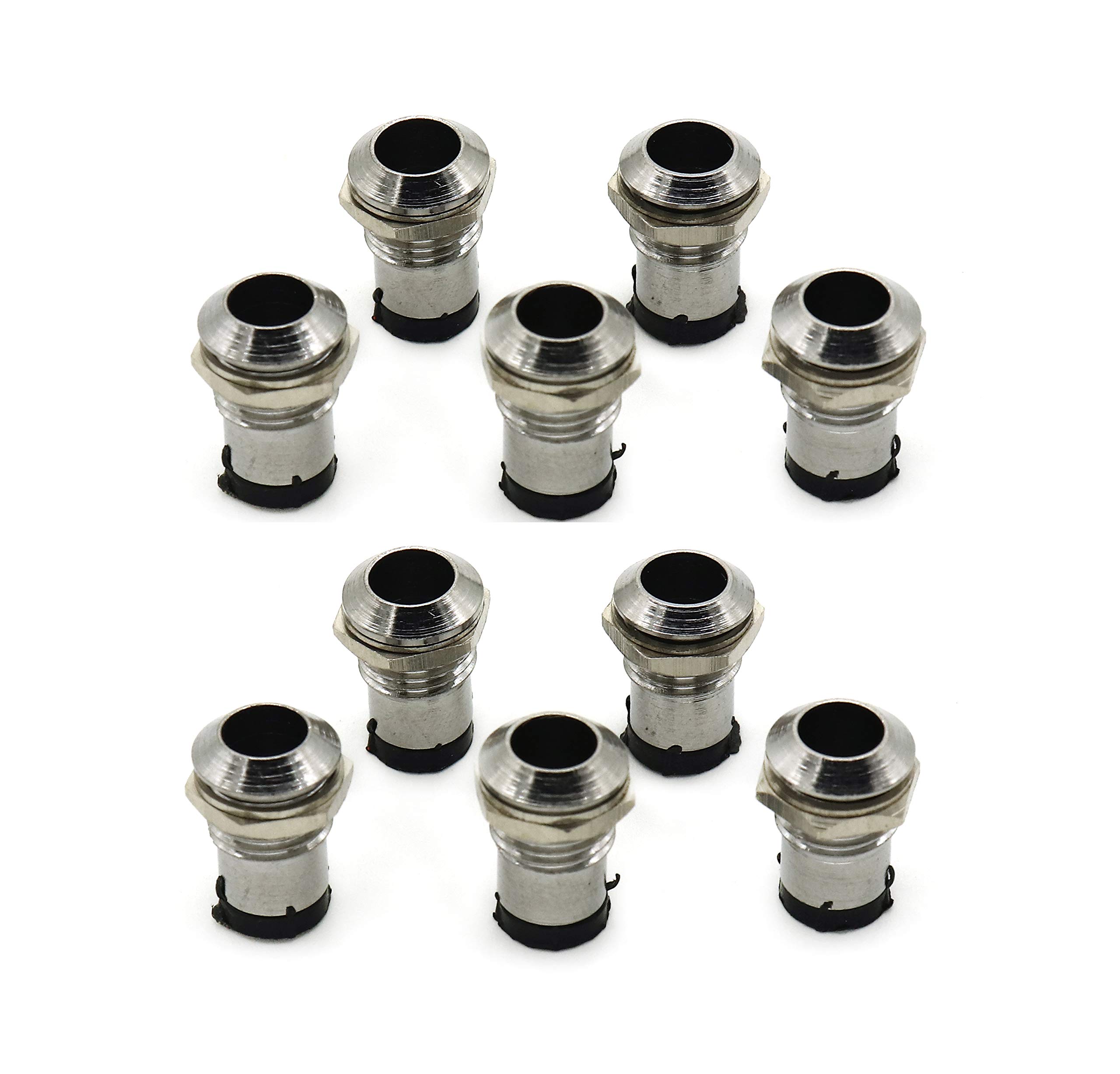 Electronicspices 10PCS 5mm LED Holder Chrome Metal Silver Covered