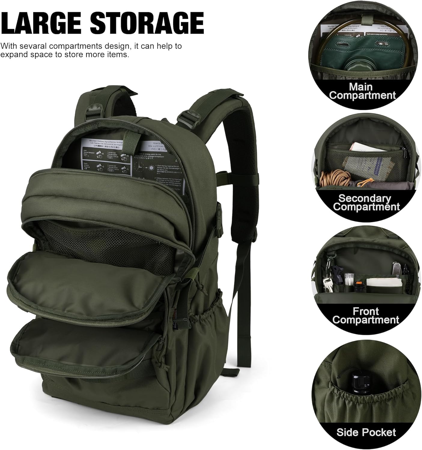 Mardingtop Military Tactical Backpack for Men 28L Molle Rucksack Army Backpack EDC Daypack for Hiking,Travel,Camping, Hunting