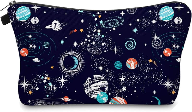 Necessaire de maquiagem compacta Aiphamy Space com zíper