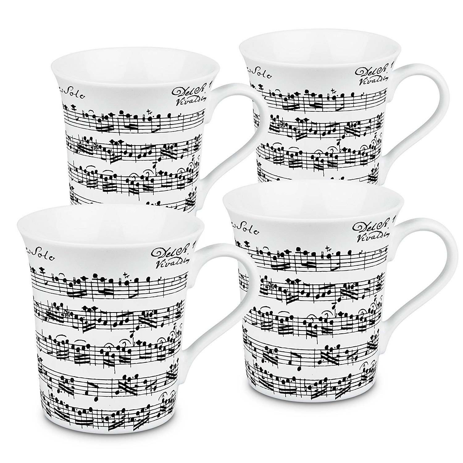 Konitz Vivaldi Libretto Mugs, Set of 6, White