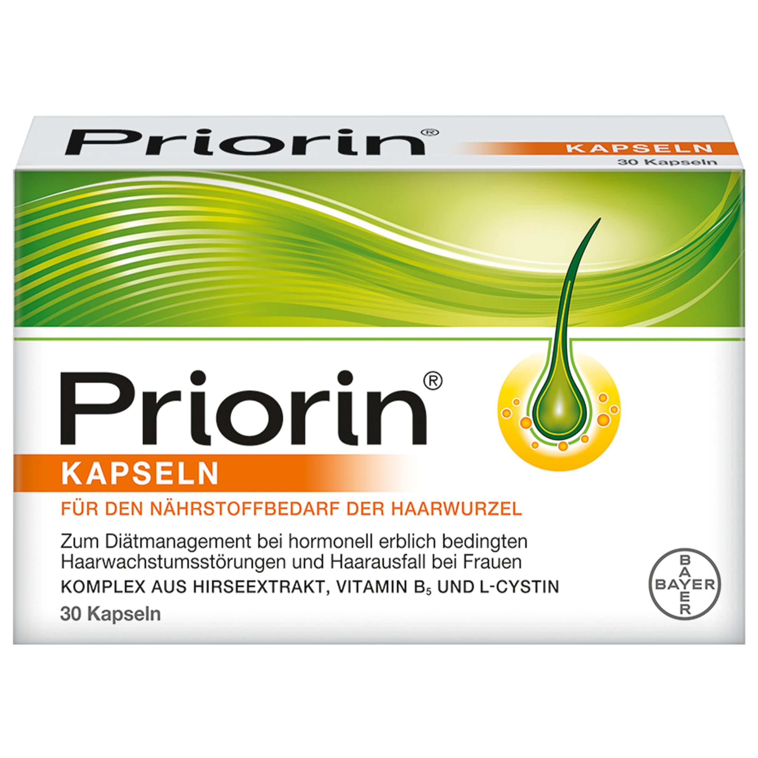 Priorin Kapseln bei hormonell erblich bedingtem Haarausfall(1) bei Frauen, 30 Kapseln