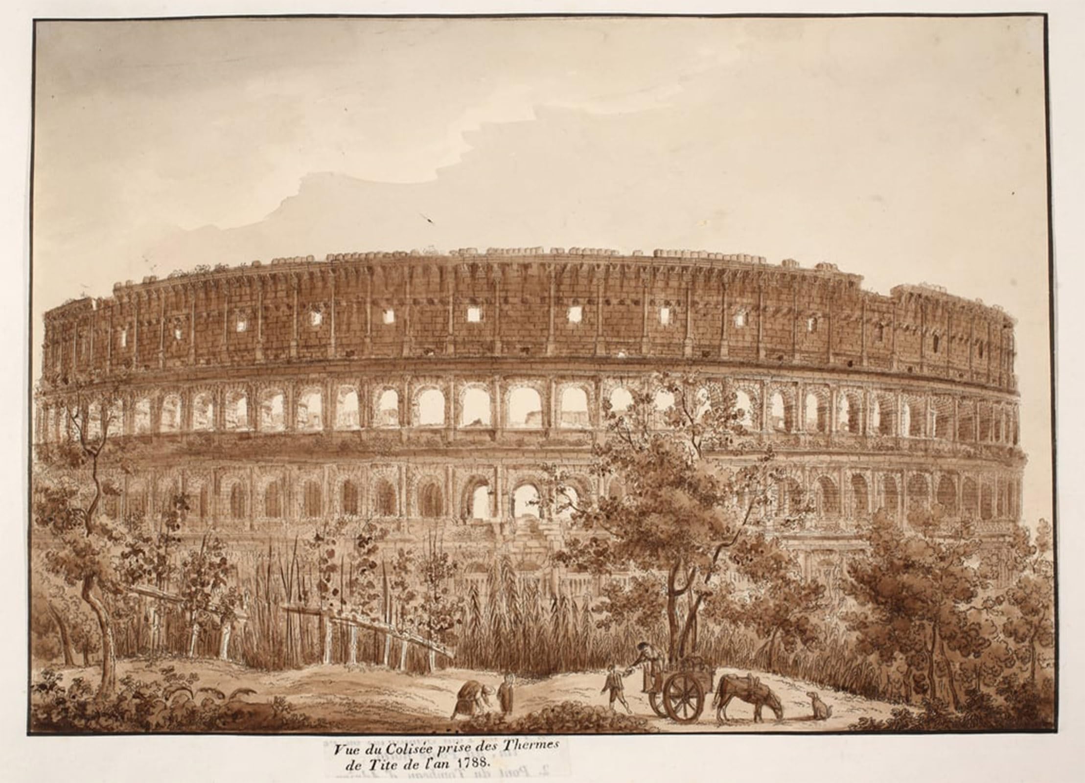SERENDIPITP Abstract Painting Mural Print Picture Wall Decor Painting View of the Colosseum From the Baths of Titus in the Year by Agostino Tofanelli Vintage Wall Artwork for Home Decor 60x90cm