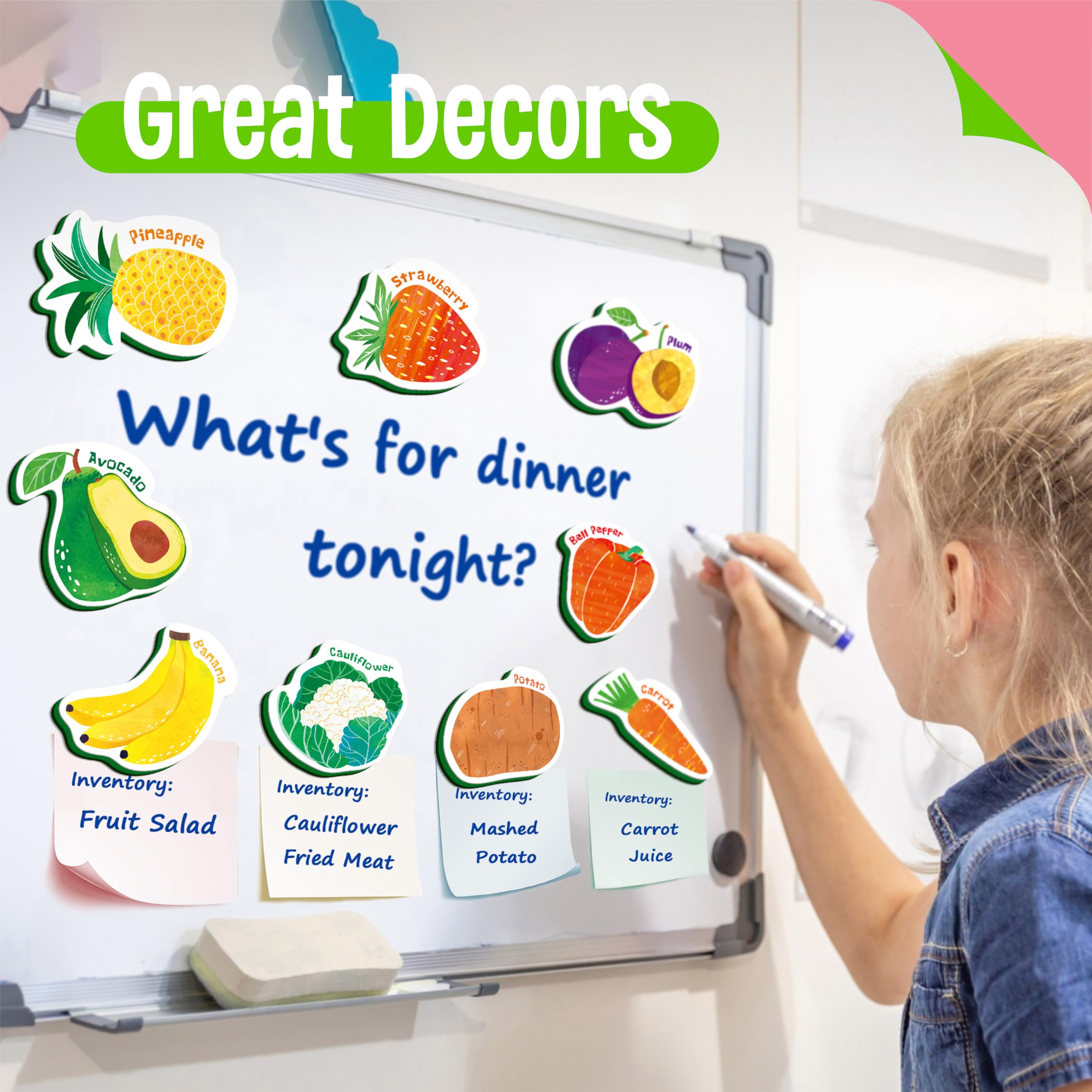 35 Aimants Fruits Et Légumes En Mousse - Pour Enfants 1-2 Ans - Éducatif Et Décoratif