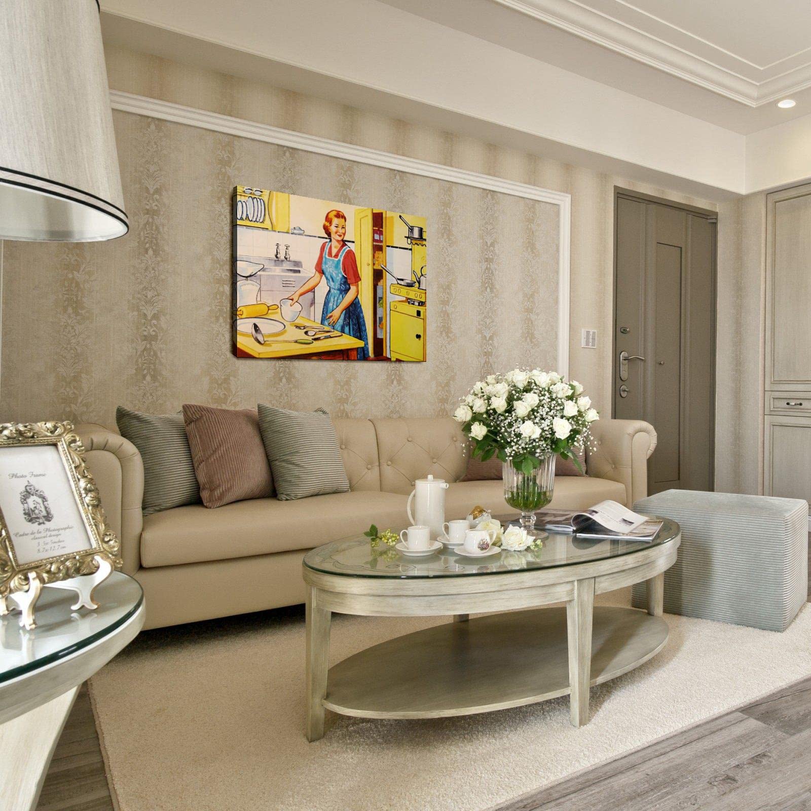 Amazon.co.jp: クラシックポスター 主婦 キャンバスプリント 家族の