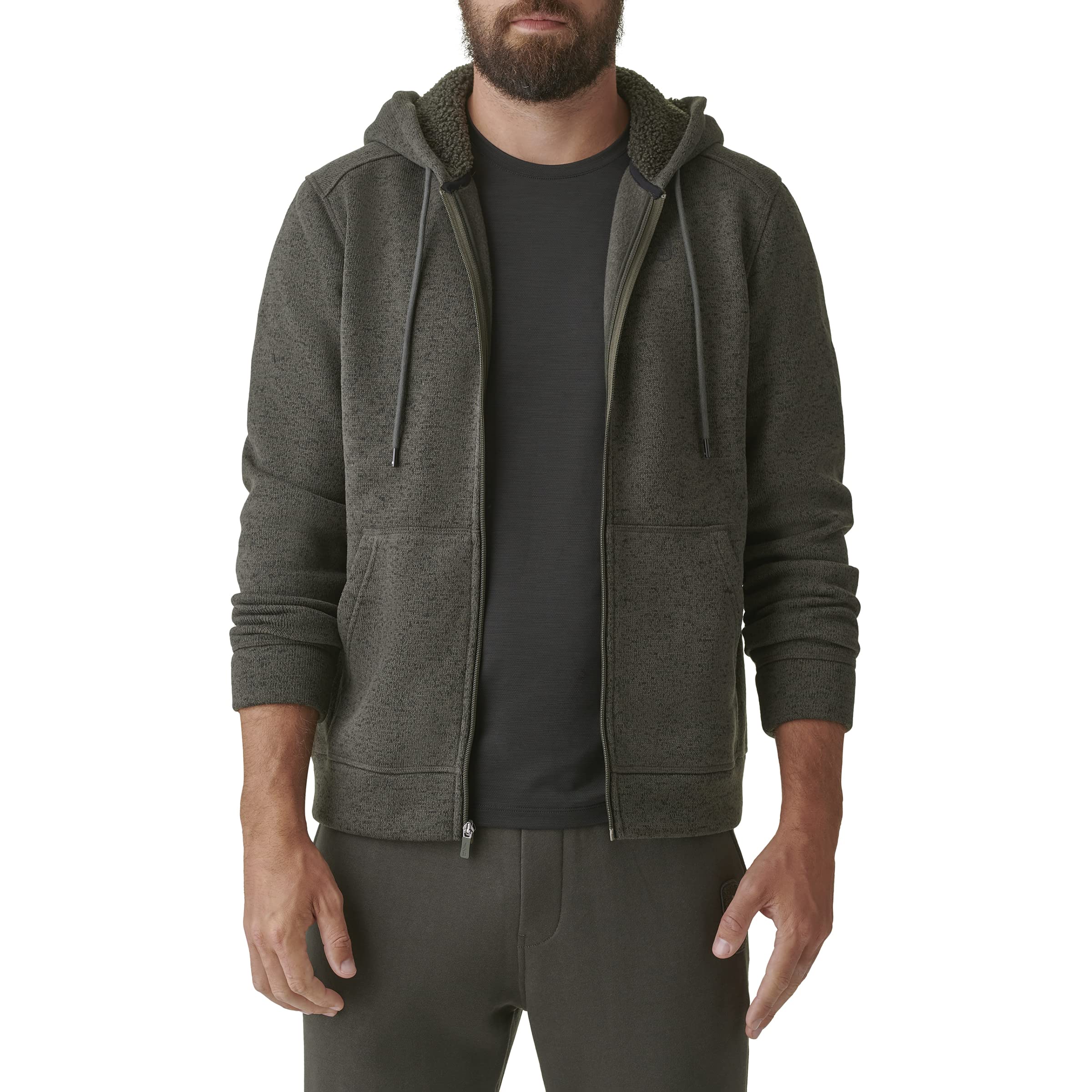 BASS OUTDOOR Men's Sherpa Lined Hood Zip-up Jacket