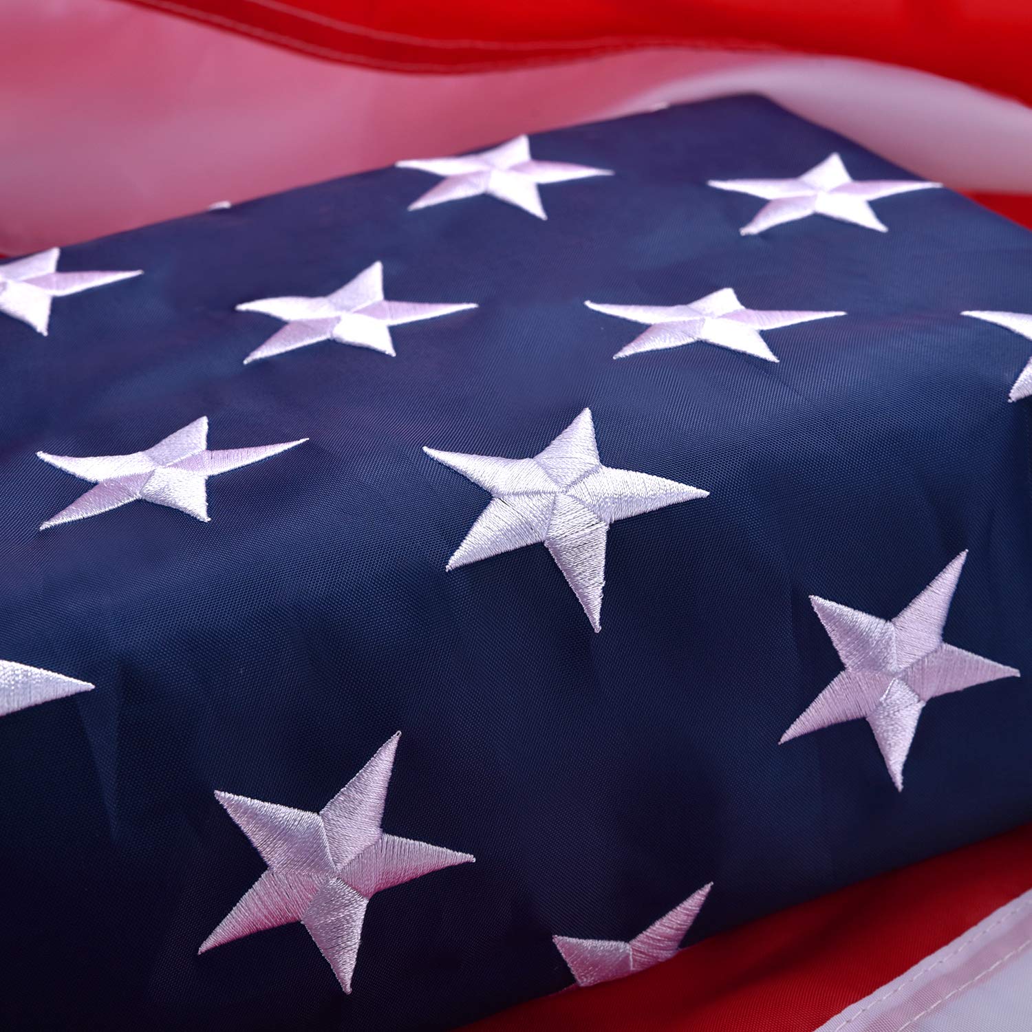 American Flag 100% Made in USA, Heavyweight Nylon American Flag 3x5 Outdoor, UV Protected/Sewn Stripes/Embroidered Stars/Brass Grommets, US Flag Built for The Toughest Conditions