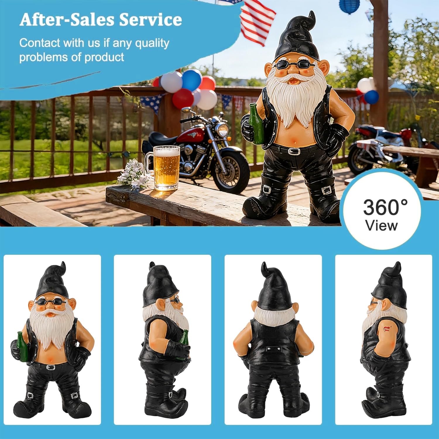 Teaeeno Funny Garden Gnomes Statues - Gnome Sculpture Decor, Gnome Gifts Figurines for Women, Best Gifts for Men, Lawn Ornaments for Yard
