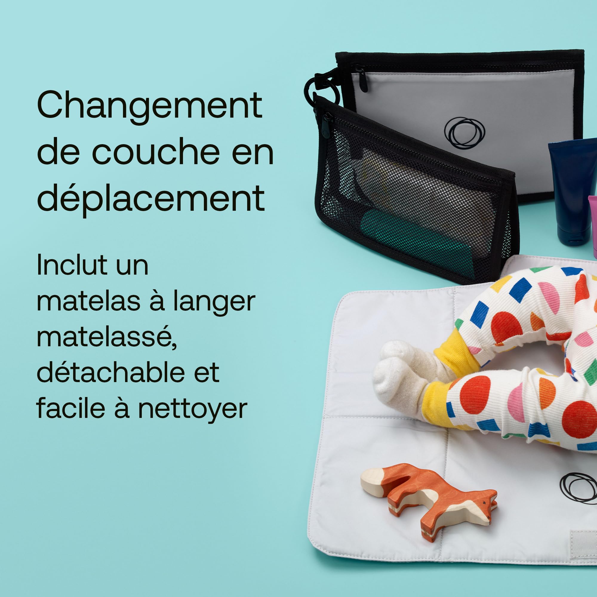 Bugaboo Sac à dos à langer, sac durable fabriqué à partir de matériaux recyclés, hydrofuge, facile à nettoyer, comprenant un matelas à langer et un porte-bouteille isotherme, Midnight Black