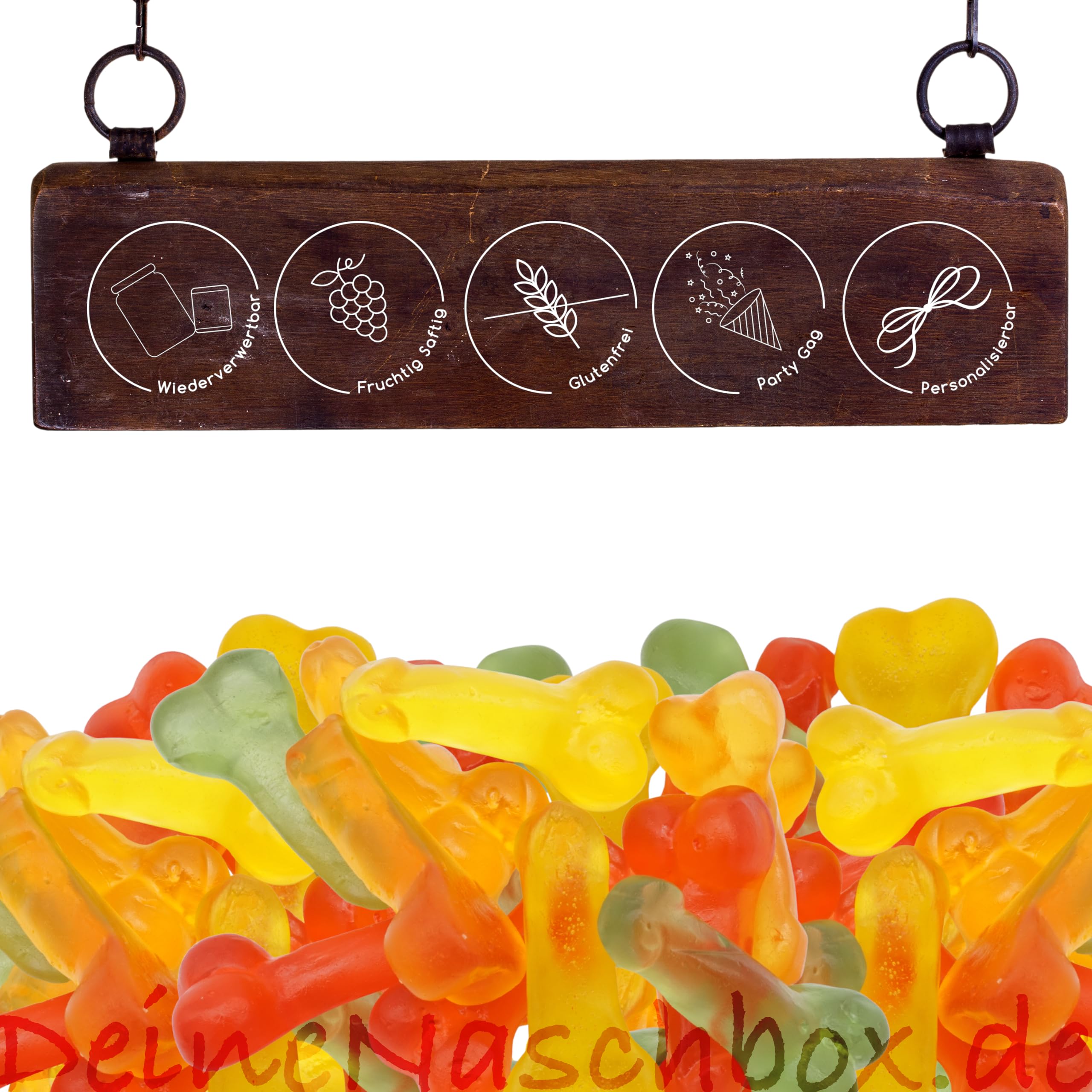 Deine Naschbox | Fruchtgummi Willis | 3kg Mega Pot | XXL Großpackung für die Candybar & als Geschenk - Lustig - Cooler Party Gag