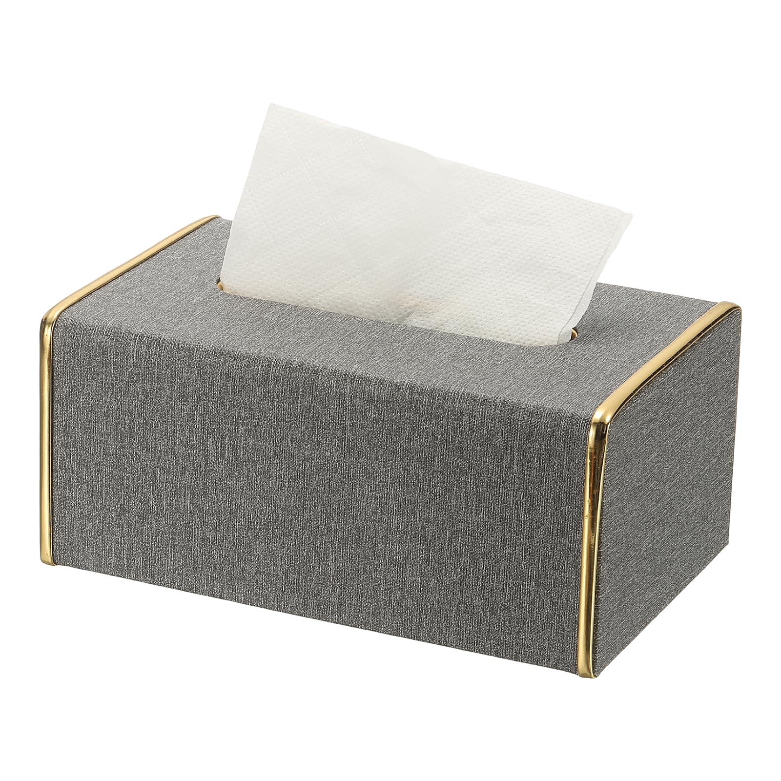sourcing map Tissue Box Cover, Rectangle Modern Tissue Box Holder with Magnetic Closure for Living Room Bedroom Office Hotel Desk (8.3"x5.1"x3.5", Gray)