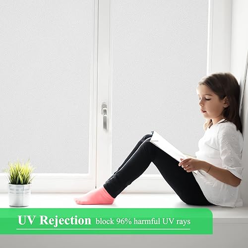 Miniatura 4 de Coavas - Película de privacidad para ventana, estática, despegar y adherir, protección solar y control térmico, cubierta tipo vidrio esmerilado para