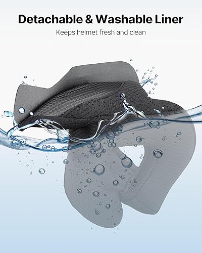 Miniatura 6 de Casco de motocicleta VEVOR, 34 de cara abierta, Casco de motocross para adultos con visera transparente, cómodo para motocicleta de carreras