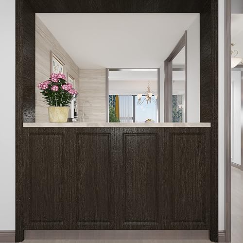 Miniatura 5 de VIOPVERY Papel tapiz de madera de 15.7 x 197 pulgadas, papel de pared de grano de madera marrón, impermeable, fácil de quitar, película autoadhesiva