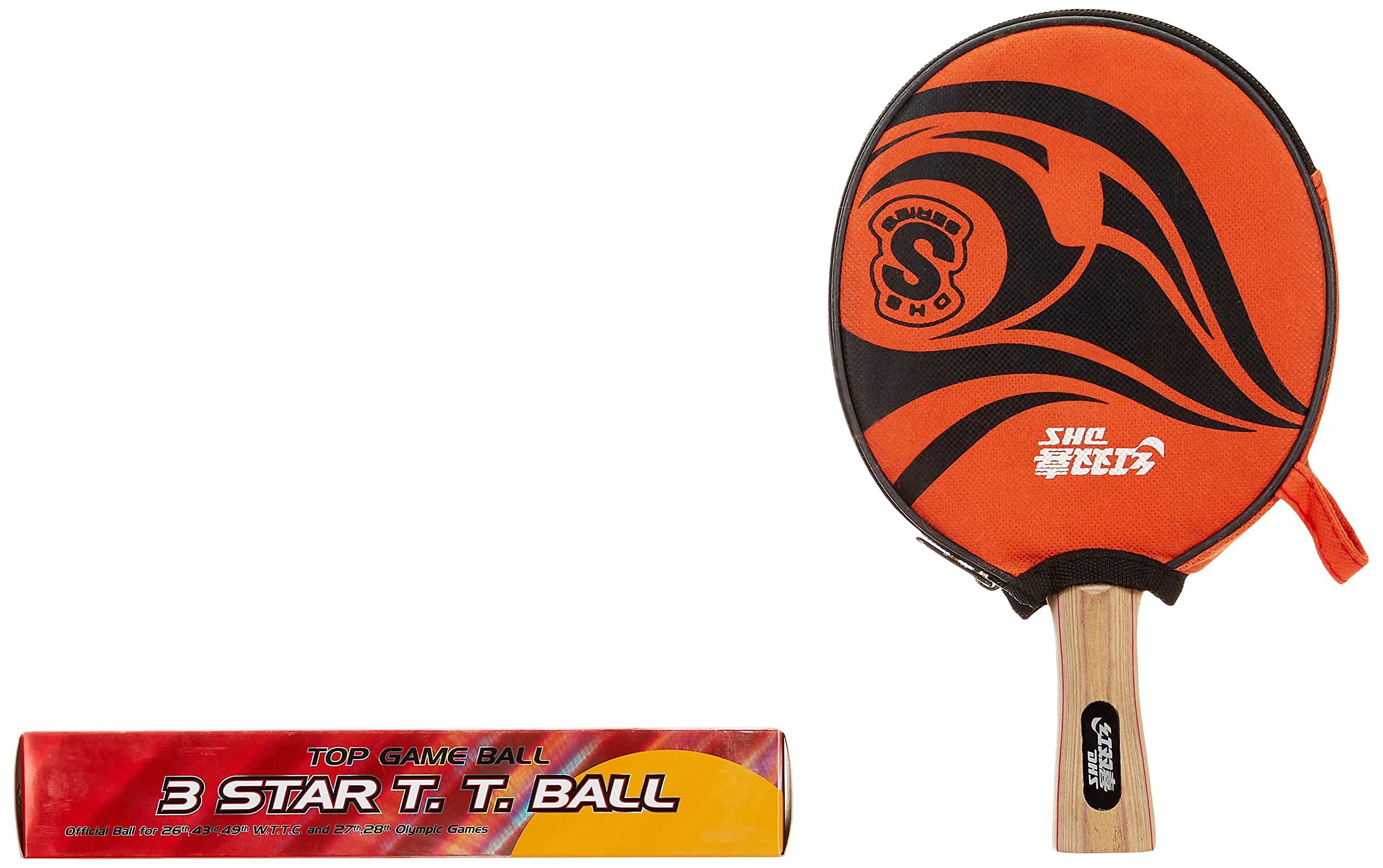 DHSTT BAT S-S03P with TT Ball 40MM 3 Star Orange (12 Pcs Box)