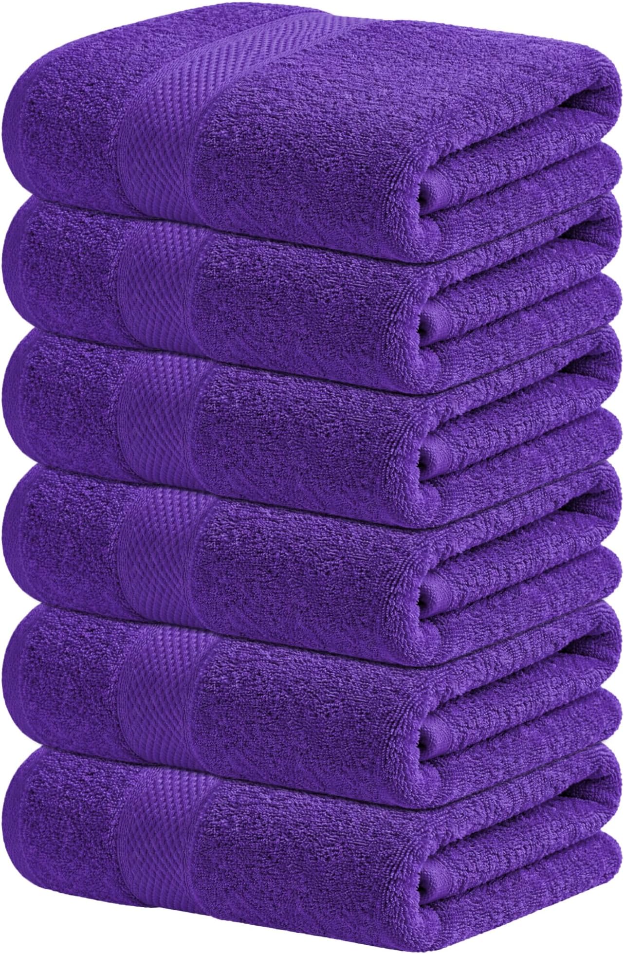 – Infinitee Xclusives Premium Hand Towels 6-Pack (40 x 72 cm) – 100% Cotton, Super Absorbent, Quick-Dry Towels for Bathroom, Hotel, Salon & Gym Use |Profound Purple|