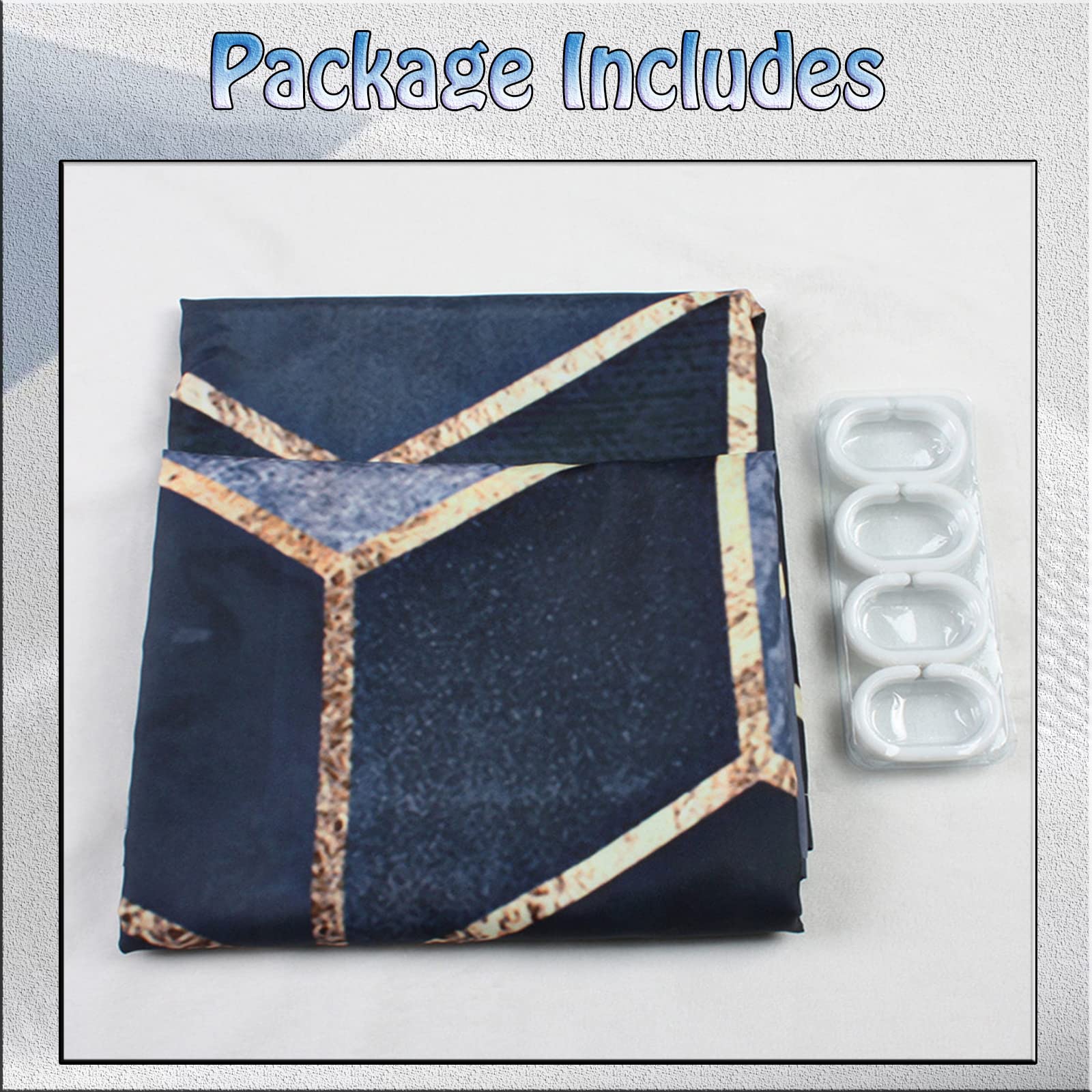 Duschvorhang 180x210cm, Nordische Punkte Duschvorhänge Antischimmel Wasserdicht Gewichteter Polyester Stoff, Waschbar, Textil Badvorhang für Dusche und Badewanne Dekor 3D Shower Curtains mit Haken