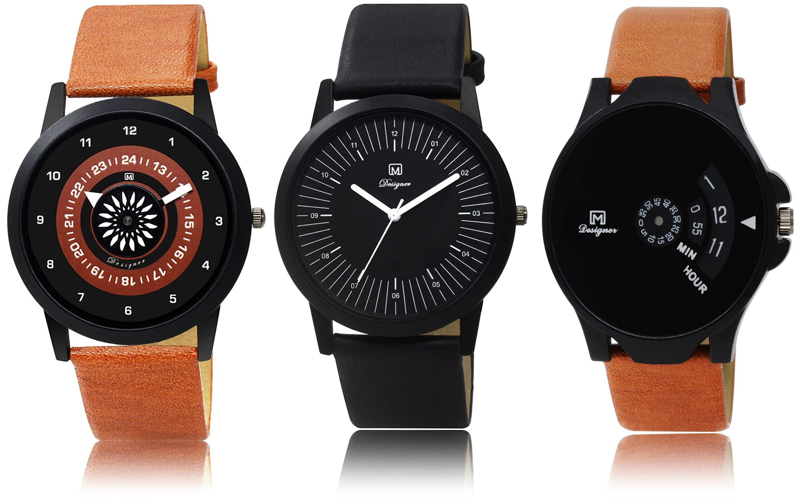 FEMEO Pack of 3 Designer Excellent New Combo Multicolor&Black Dial Watches for Man & BoyS (B09KRWH6W6) Amazon Price History, Amazon Price Tracker