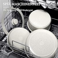 Set de vase GiPP de 11 piese cu mâner detașabil, strat antiaderent, compatibil cu inducție și rezistent la cuptor, alb 3