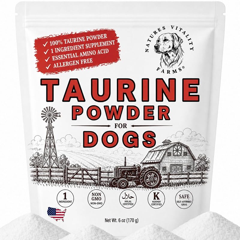Suplemento de Taurina em Pó para Cães e Gatos Natures Vitality Farms 500 mg, 170 g