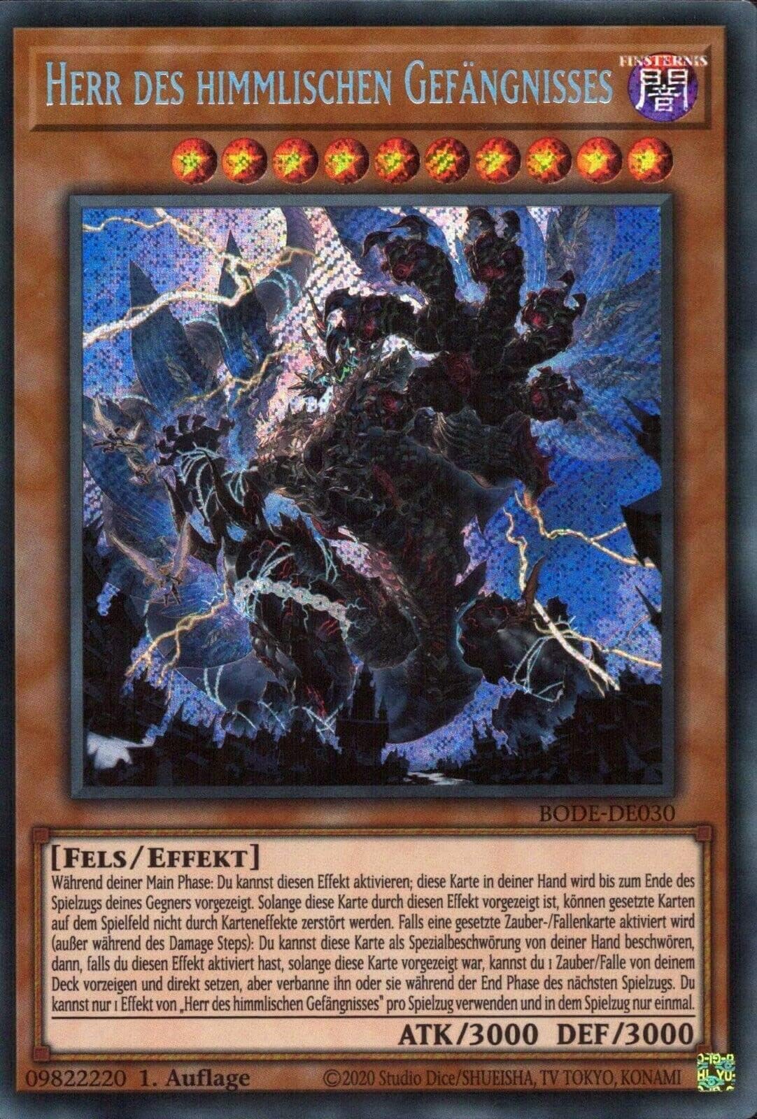 Yu-Gi-Oh! Lord of the Heavenly Prison BODE-DE030 Secret Rare - German + 1 x Heartforcards Toploader