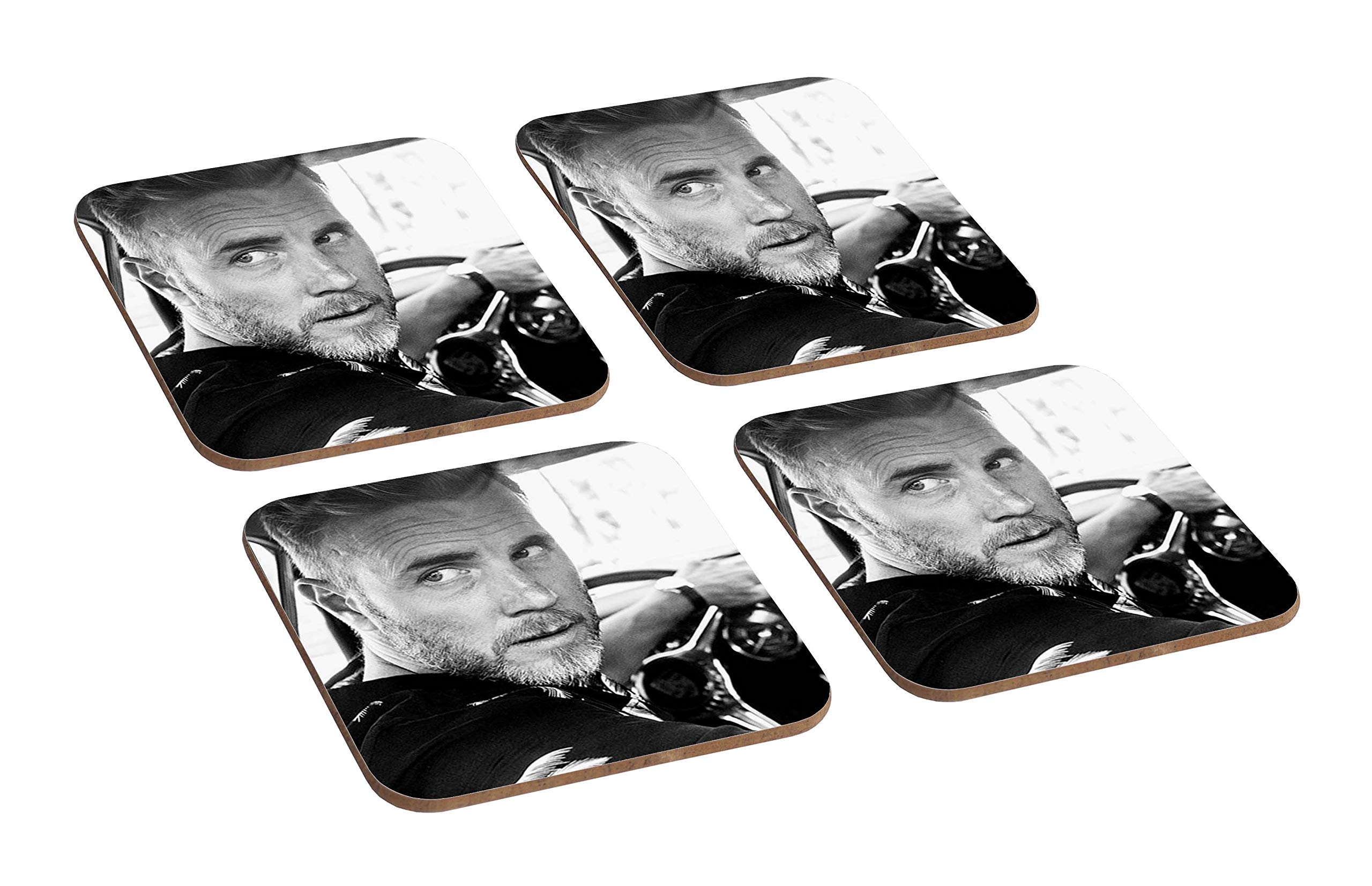 Mugmart Gary Barlow Bw 4 Piece Wooden Coaster Set