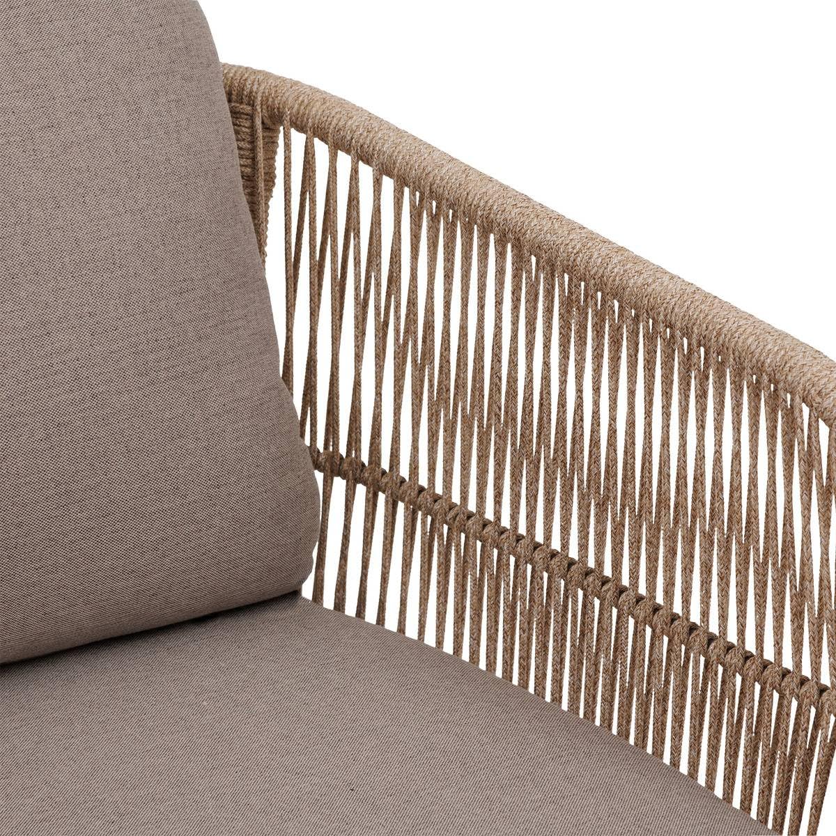 Hespéride - Poltrona da Giardino Deona - Tortora e Acacia con Cuscini idrorepellenti sfoderabili - Arredamento per Giardino, terrazzo e Balcone