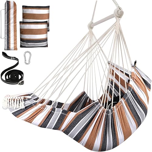 Chihee Hamaca, reposapiés, silla colgante, 2 cojines, mosquetón de correa fuerte incluido, barra separadora de metal plegable para mayor
