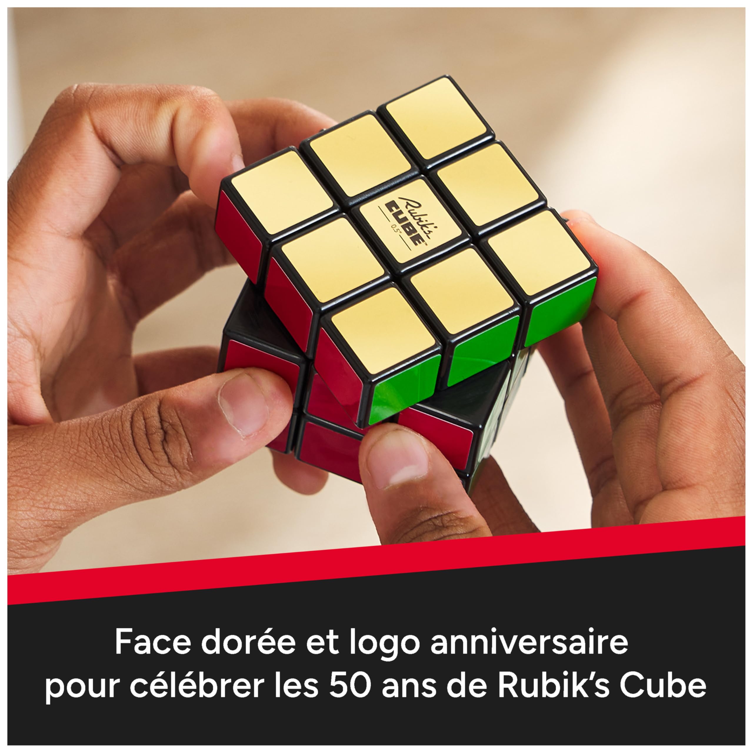 Rubik's Cube - Rubiks Cube 3x3 Édition Spéciale 50 Ans - Jeu Casse-Tête Adulte Et Enfant - Puzzle Original Correspondance Couleurs - Puzzle Résolution de Problème - Jeu Enfant 8 Ans Et +