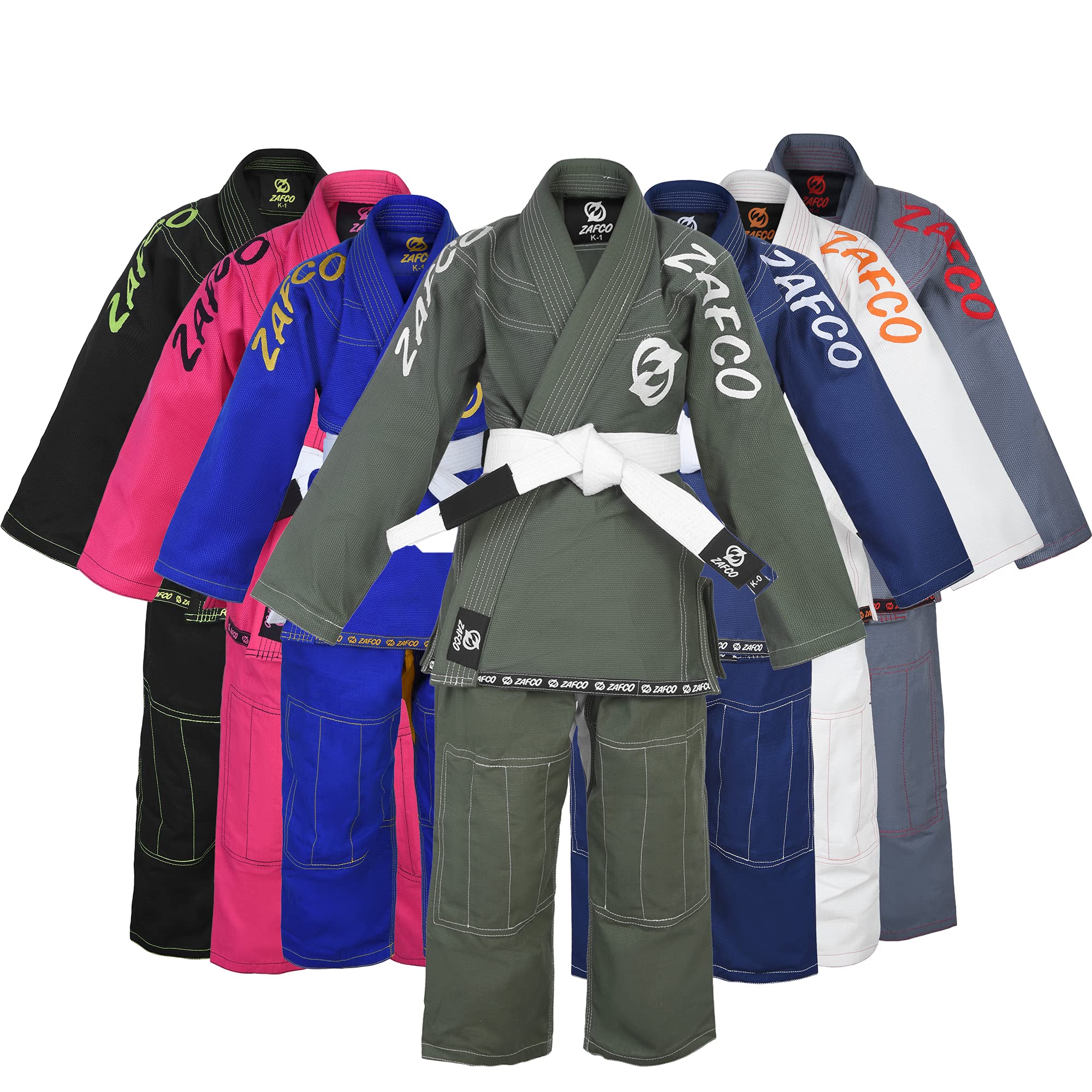 Zafco SportsBrazilian Jiu Jitsu, Kids Jiu Jitsu Gi Children BJJ Gi Grappling Kimonos Lightweight White Belt