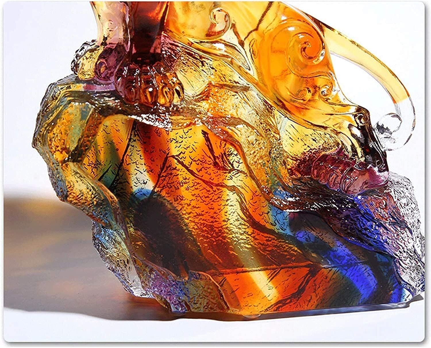 Amazon.co.jp: 彫刻の置物ガラスの虎の置物-収集可能な動物の芸術の