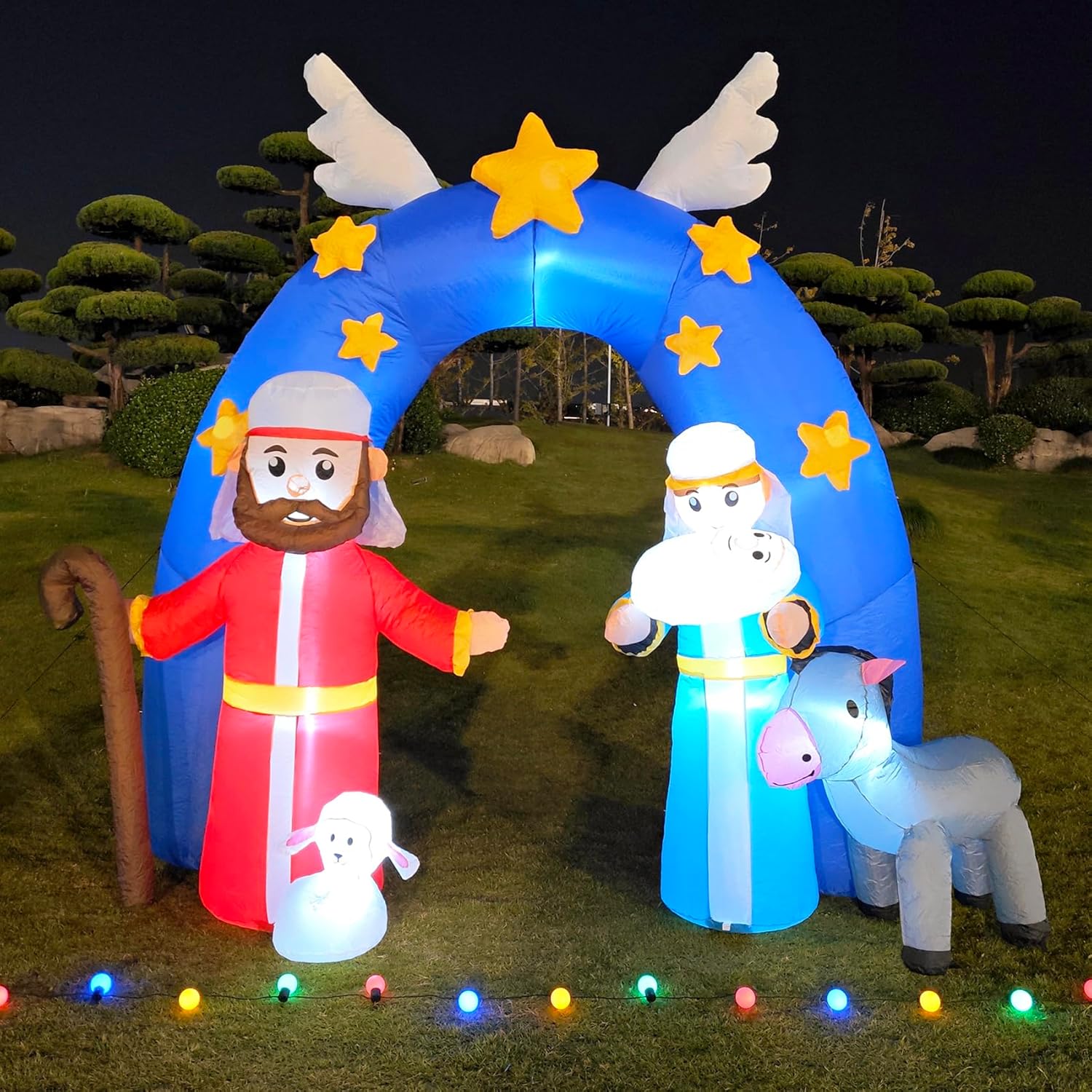 DearSun 9.2FT H Christmas Inflatable Nativity Scene Archway with Build-in LED Lights, Huge Blow up Christmas Inflatable Outdoor Decorations Large Party Yard Decoration - Image 6