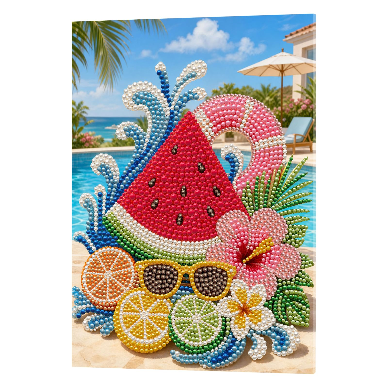 POETRYDRAW Pool Party Pearl Painting Art Kit with Frame