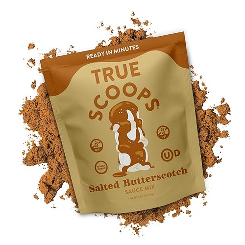 True Scoops - Mezcla de salsa de mantequilla salada - Sin sabores ni colores artificiales, kosher, sin maní y sin gluten. Simplemente añade media y