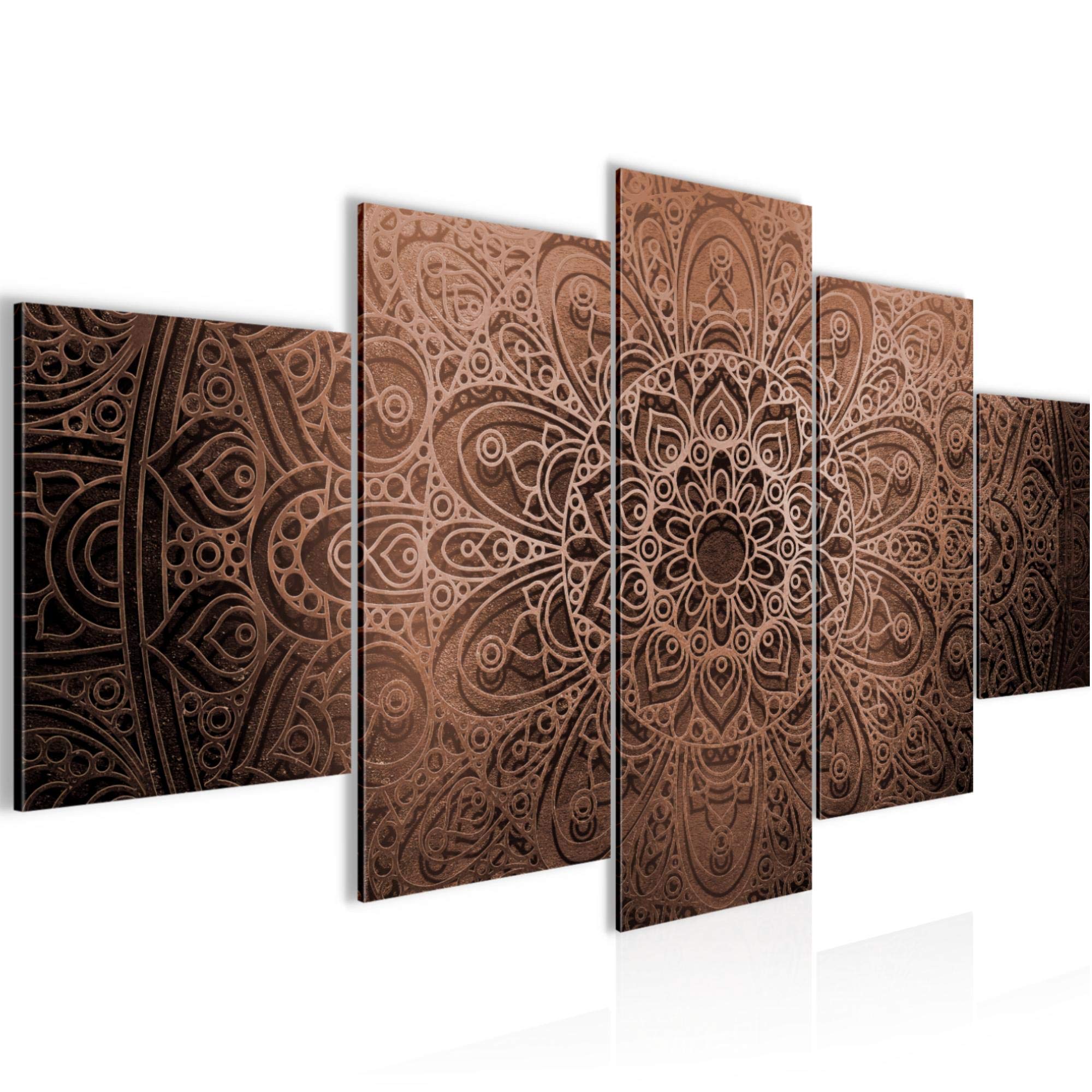 Runa Art C Mandala Image Non-Woven 5 Pieces Ornaments Beige Brown Bedroom Hall 101253